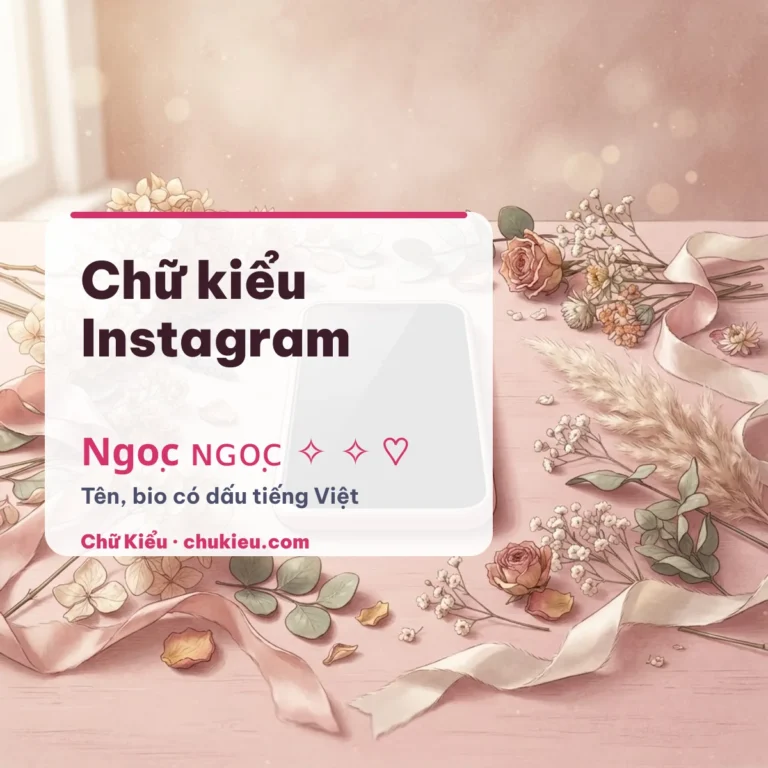 Chữ kiểu Instagram có dấu: tên, bio, kí tự đặc biệt IG